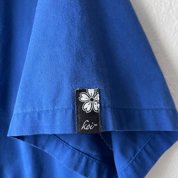 Koi Scrub Top lot (2) royal blue and teal sz. L - Picture 6 of 7